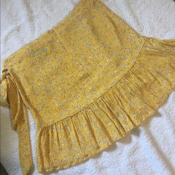Yellow Wrap Skirt - Picture 3 of 5